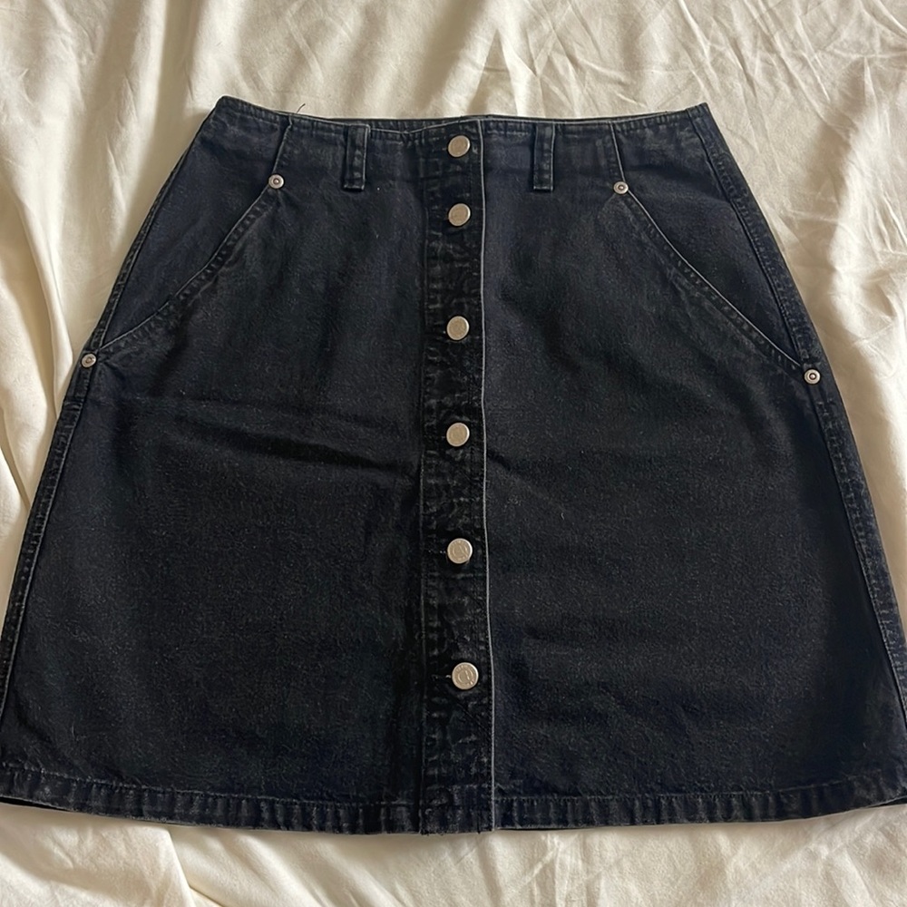 Vintage Denim Black Mini Skirt